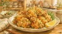 青のりから揚げで衣の粉が落ちにくい下味とまぶし方